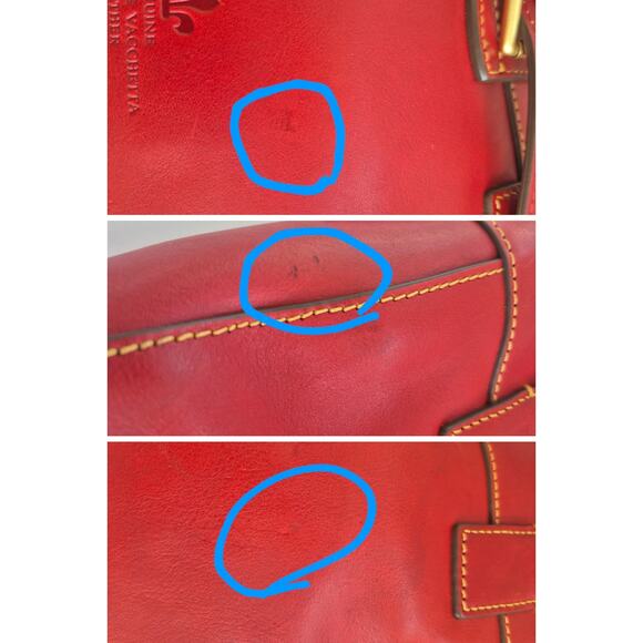 Dooney & Bourke Florentine Vachetta Red Leather Amelie Tote Purse Luxury Classic - Picture 9 of 9